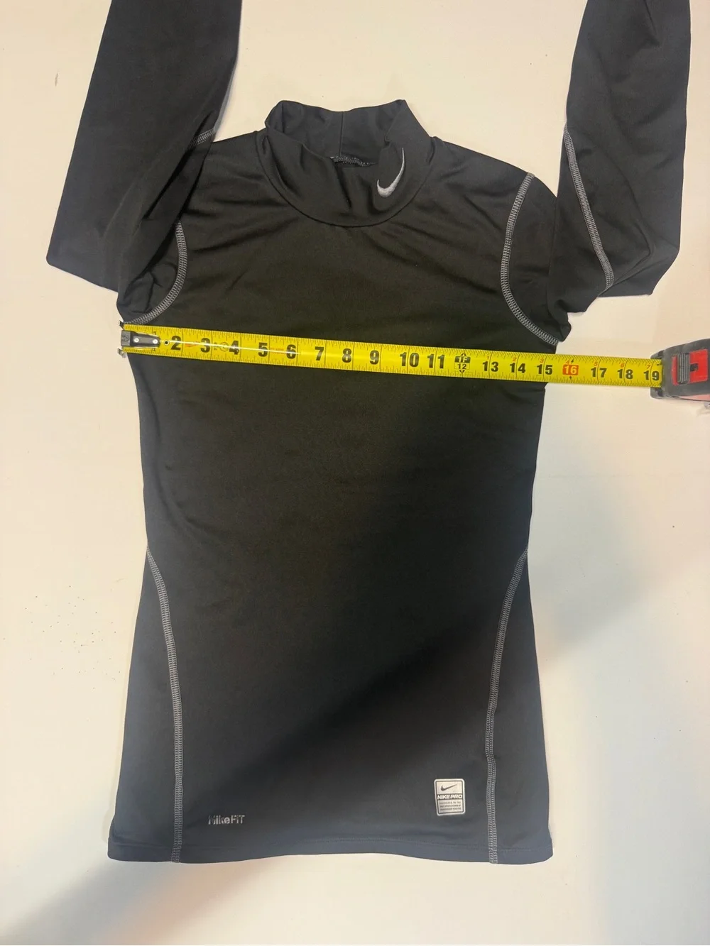 Nike Black Long Sleeve Performance Top with Gray Stitching